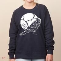 Horror Graphic Raven And Moon Women's Sweatshirt thumb 0