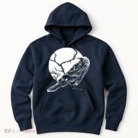 Horror Graphic Raven And Moon Hoodie thumb 0