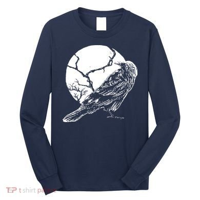 Horror Graphic Raven And Moon Long Sleeve Shirt