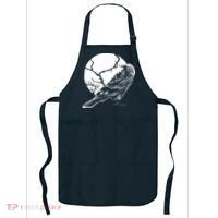 Horror Graphic Raven And Moon Apron thumb 0