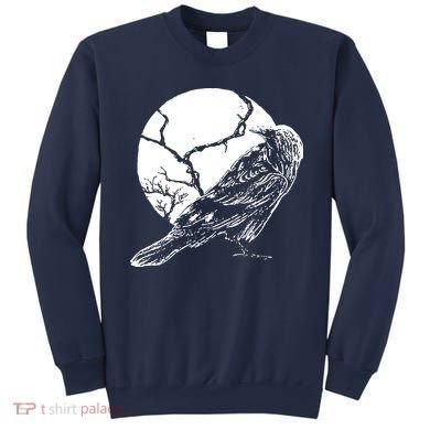 Horror Graphic Raven And Moon Sweatshirt