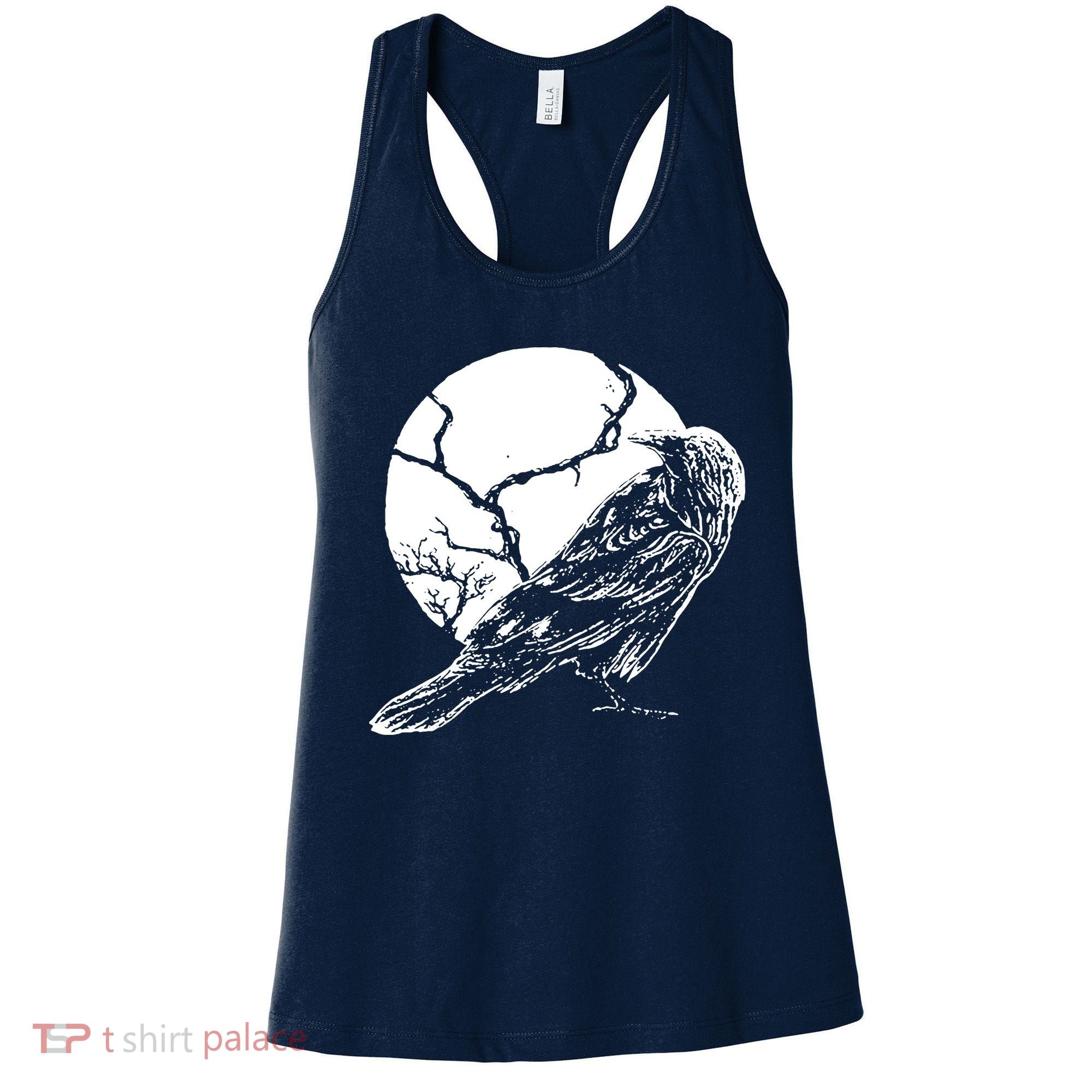 Horror Graphic Raven And Moon Women's Tank Top