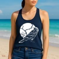 Horror Graphic Raven And Moon Women's Tank Top thumb 2