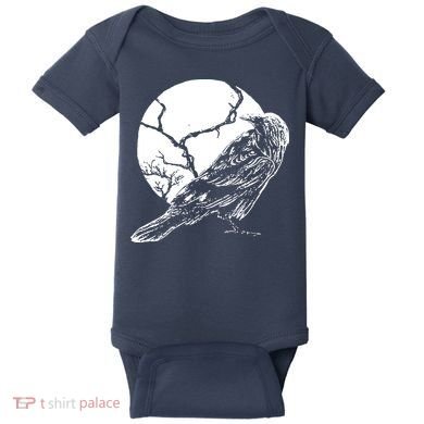Horror Graphic Raven And Moon Baby Bodysuit