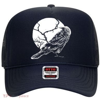 Horror Graphic Raven And Moon Hat