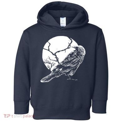 Horror Graphic Raven And Moon Toddler Hoodie