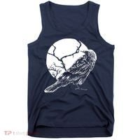 Horror Graphic Raven And Moon Tank Top thumb 0