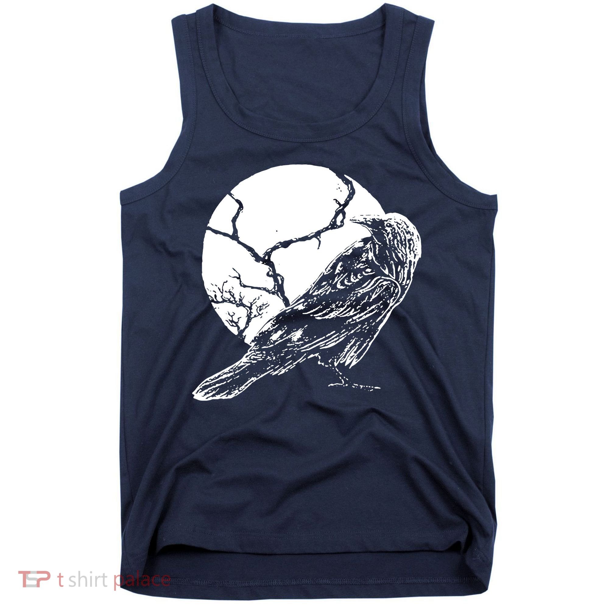 Horror Graphic Raven And Moon Tank Top