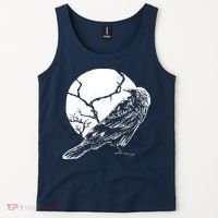 Horror Graphic Raven And Moon Tank Top thumb 2