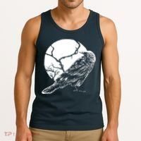 Horror Graphic Raven And Moon Tank Top thumb 3