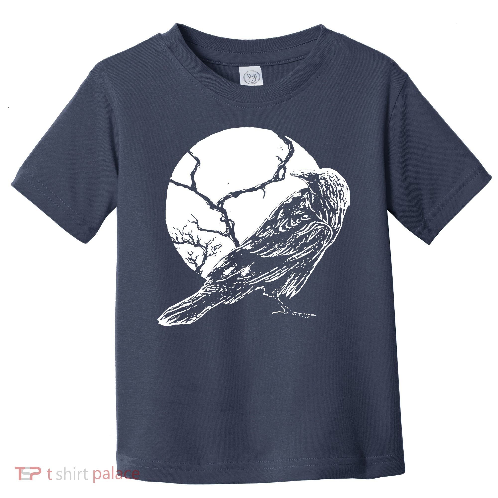 Horror Graphic Raven And Moon Toddler T-Shirt