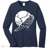 Horror Graphic Raven And Moon Women's Long Sleeve Shirt thumb 0