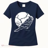 Horror Graphic Raven And Moon Women's T-Shirt thumb 0