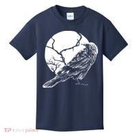 Horror Graphic Raven And Moon Kids T-Shirt thumb 0