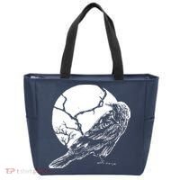 Horror Graphic Raven And Moon Tote Bag thumb 0