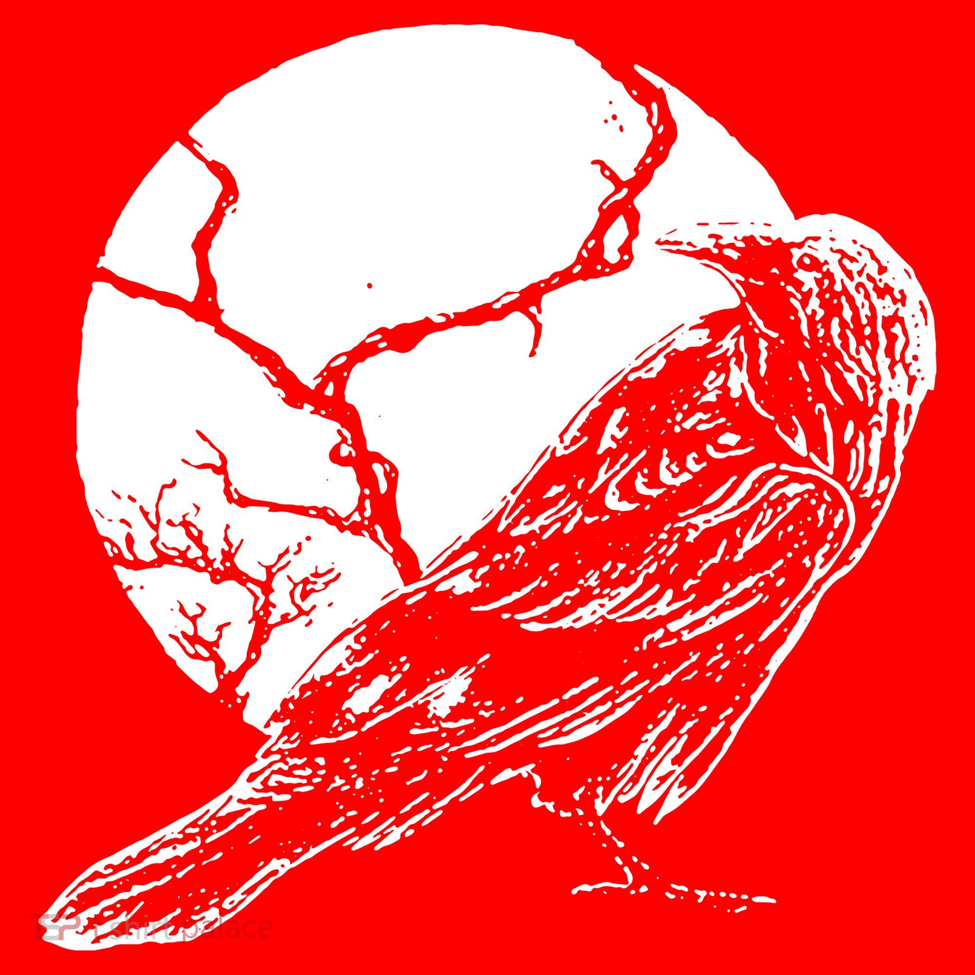 Horror Graphic Raven And Moon Santa Hat