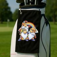 Hippie Gnomes Rainbow Golf Towel thumb 2