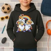 Hippie Gnomes Rainbow Kids Hoodie thumb 2