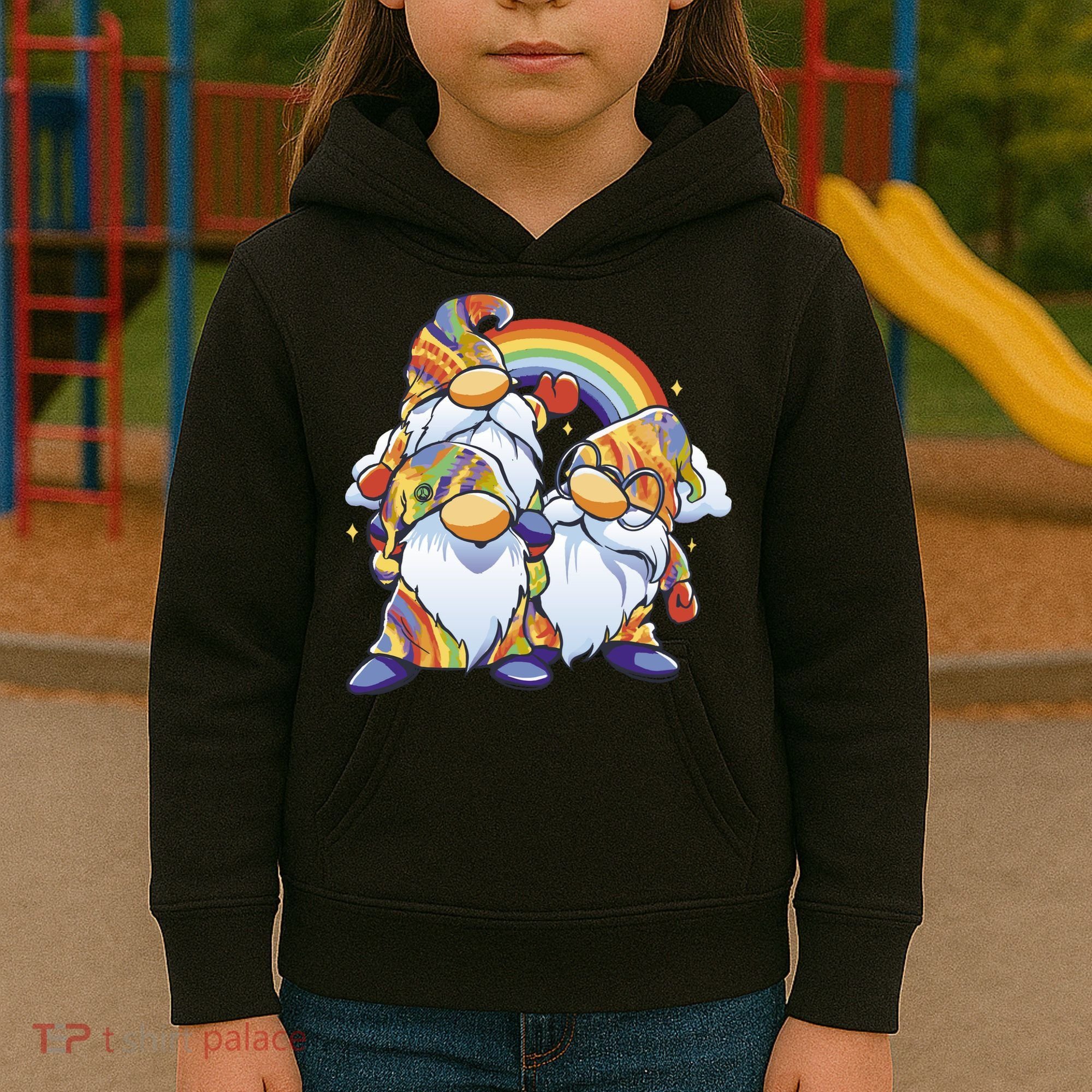 Hippie Gnomes Rainbow Kids Hoodie