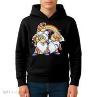 Hippie Gnomes Rainbow Kids Hoodie thumb 4
