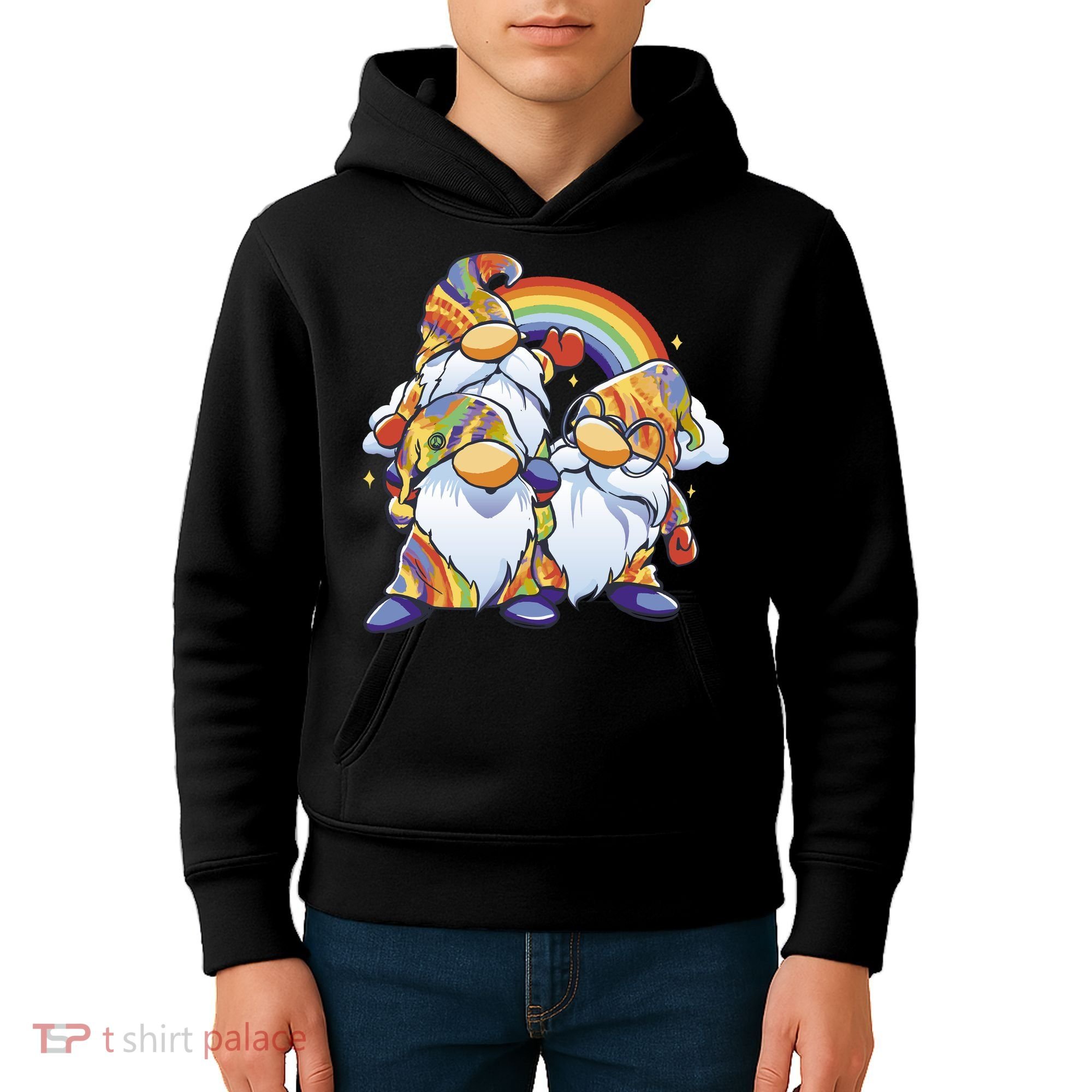 Hippie Gnomes Rainbow Kids Hoodie