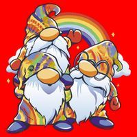 Hippie Gnomes Rainbow Santa Hat thumb 1