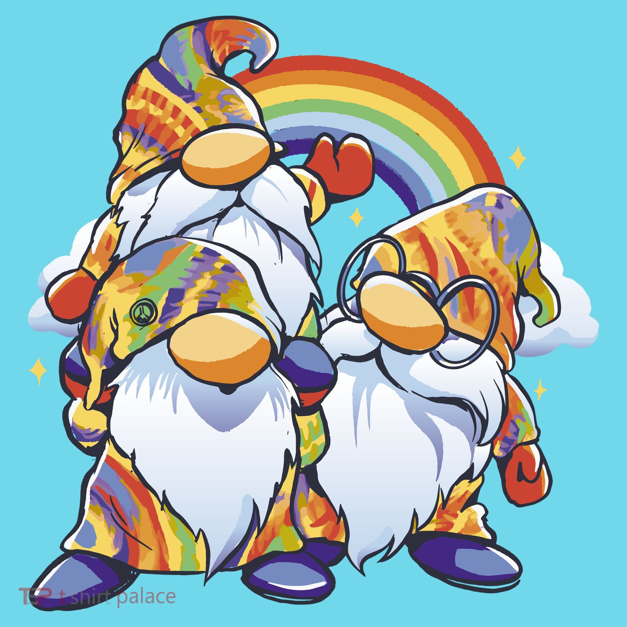 Hippie Gnomes Rainbow Kids T-Shirt