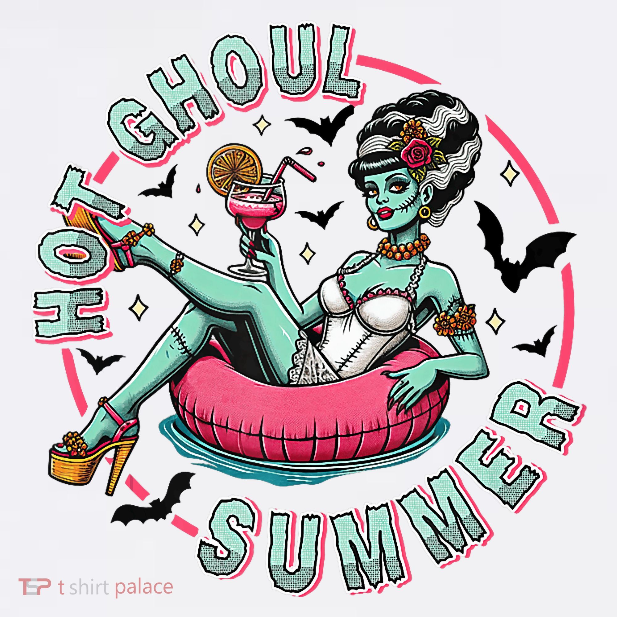 Hot Ghoul Summer Outfits Funny Beach Summer Haloween Women T-Shirt