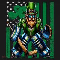 Hockey Goalie St Patricks Day Irish Shamrock American Flag Cool Gift Women's Hoodie thumb 2