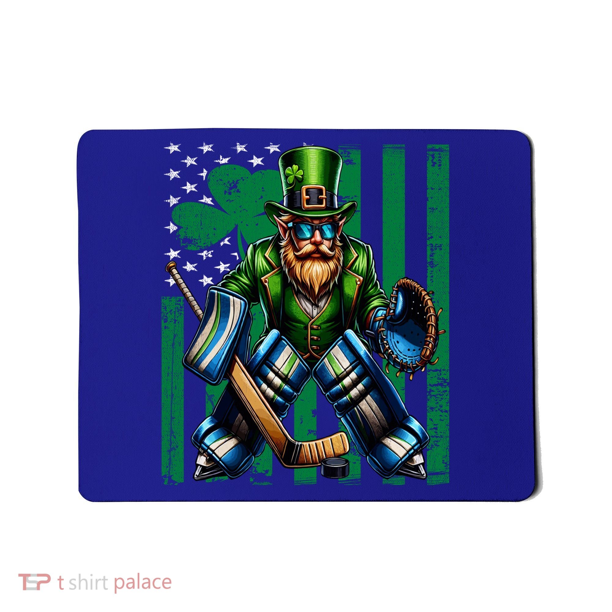 Hockey Goalie St Patricks Day Irish Shamrock American Flag Cool Gift Mousepad