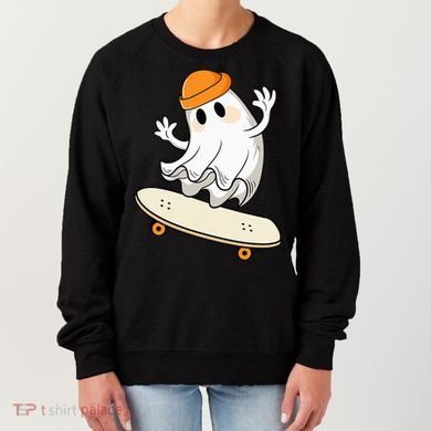 Halloween Ghost Skateboard Halloween Skateboarding Women's Sweatshirt