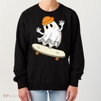 Halloween Ghost Skateboard Halloween Skateboarding Women's Sweatshirt thumb 0
