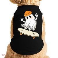 Halloween Ghost Skateboard Halloween Skateboarding Doggie Tank thumb 0