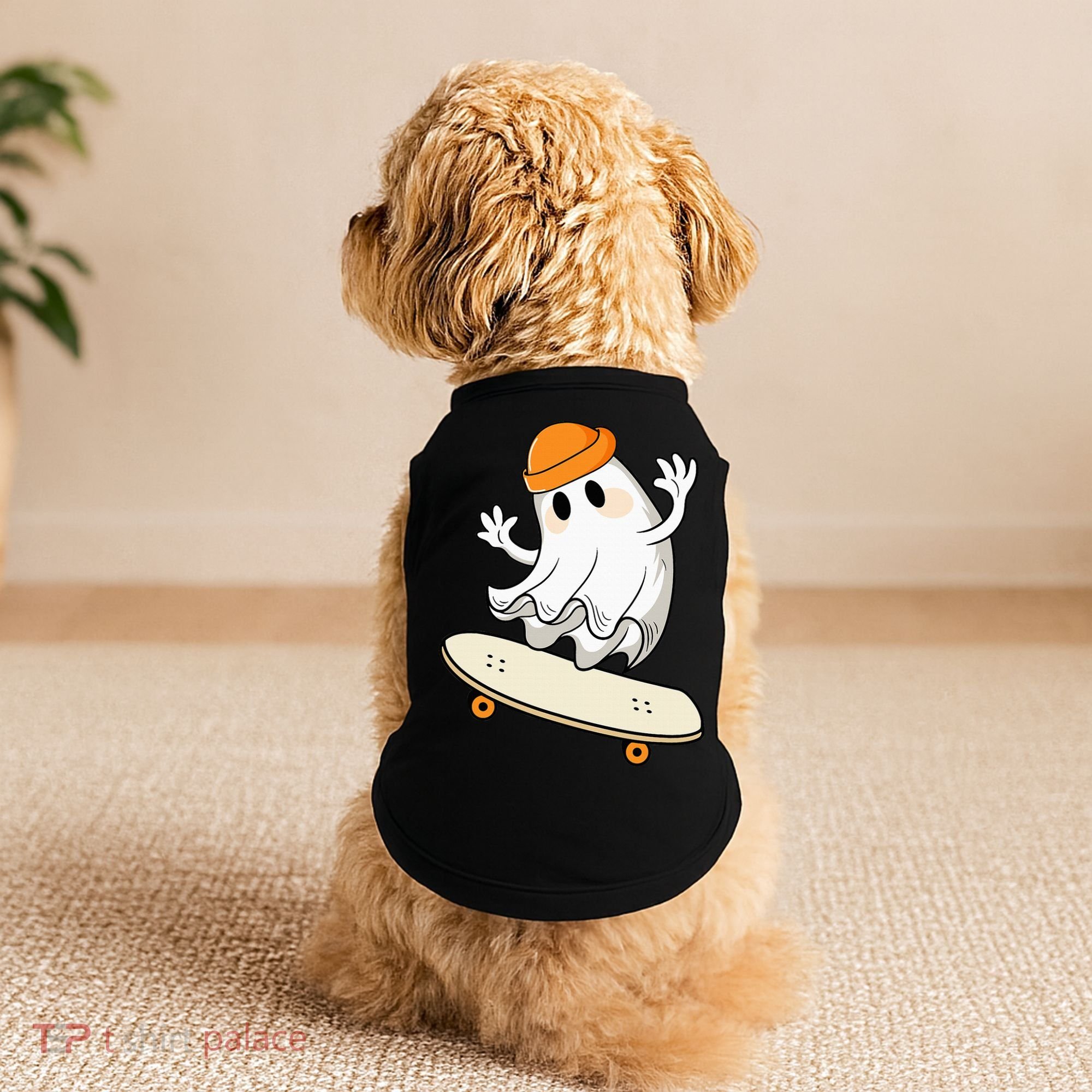 Halloween Ghost Skateboard Halloween Skateboarding Doggie Tank