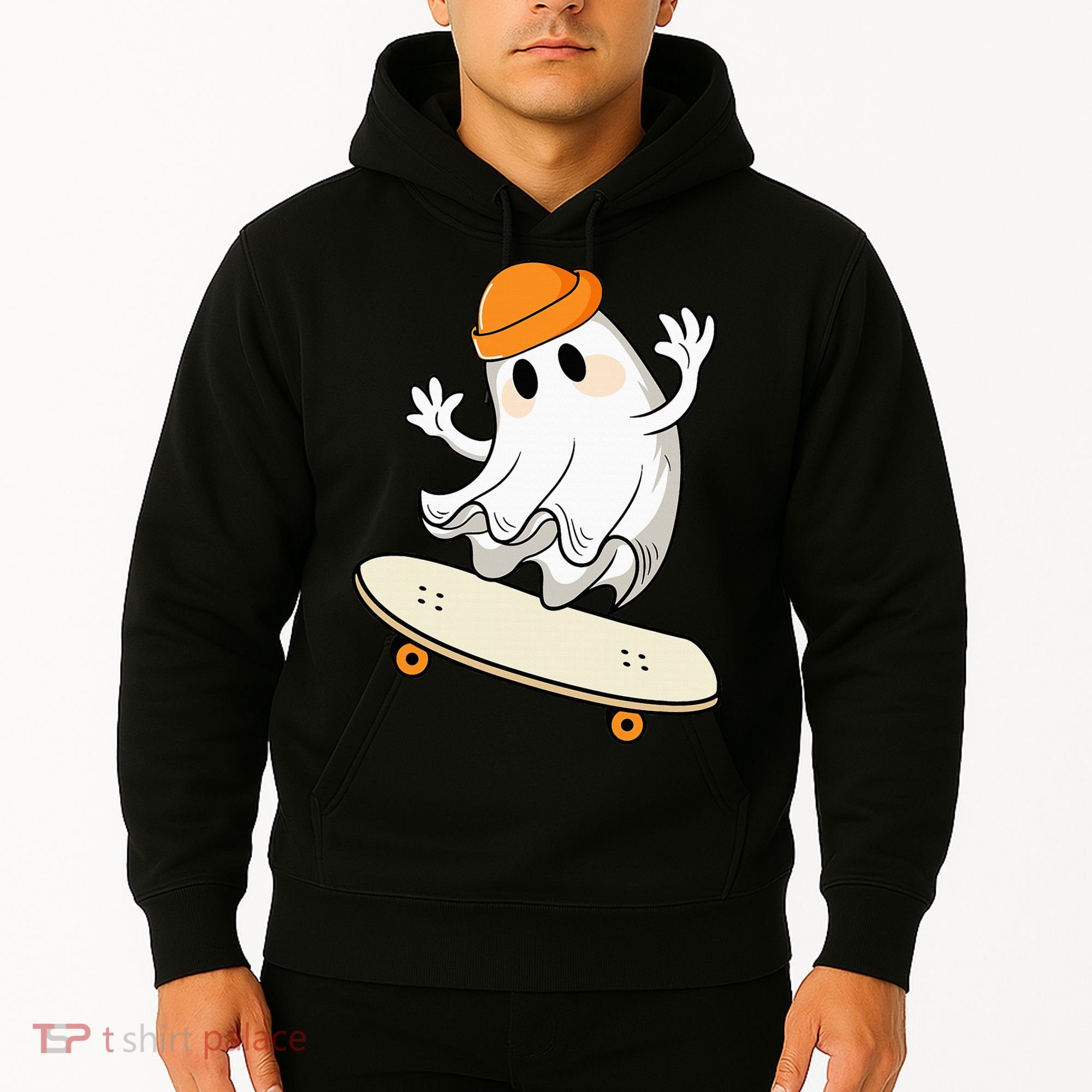 Halloween Ghost Skateboard Halloween Skateboarding Hoodie