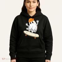 Halloween Ghost Skateboard Halloween Skateboarding Hoodie thumb 5
