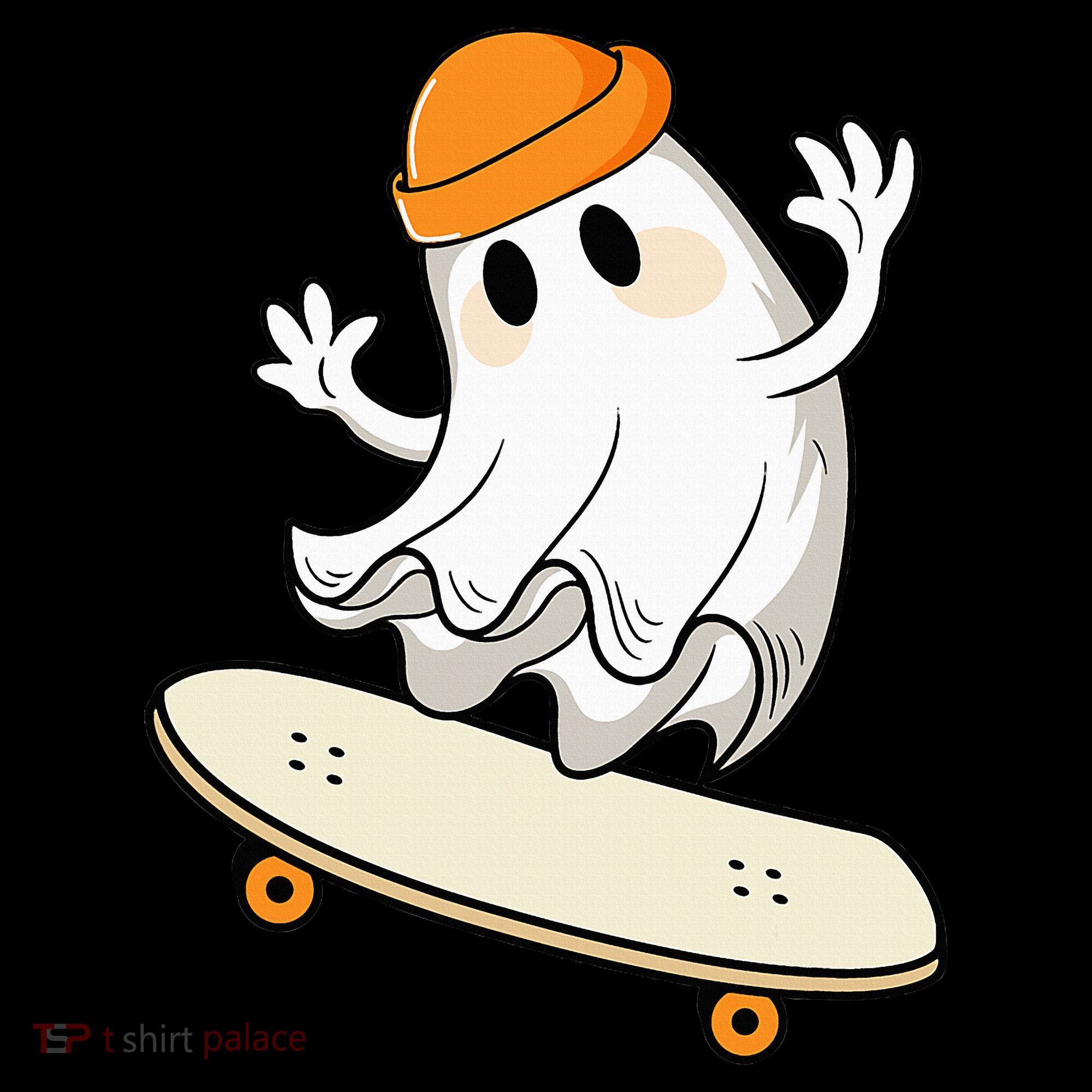 Halloween Ghost Skateboard Halloween Skateboarding Long Sleeve Shirt