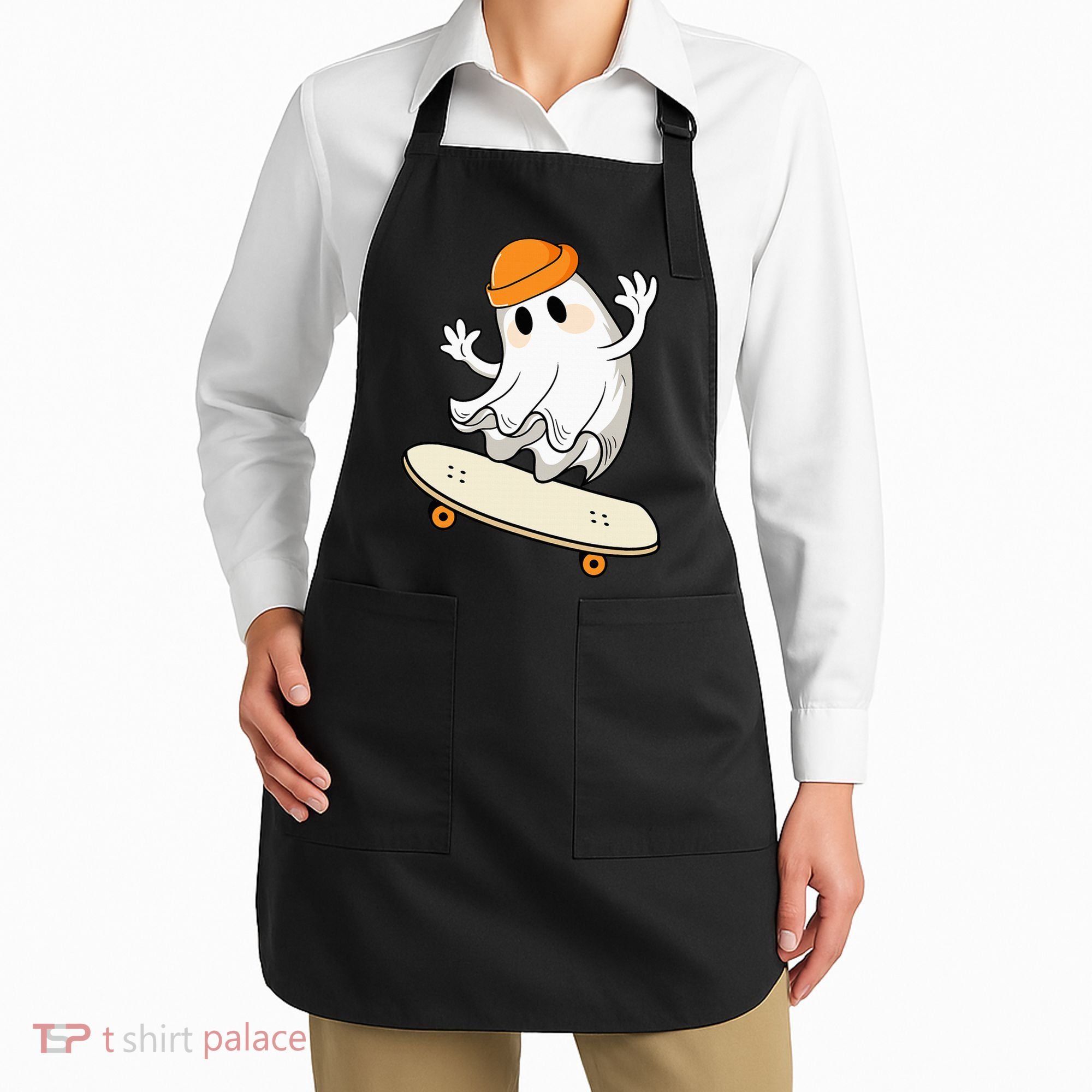 Halloween Ghost Skateboard Halloween Skateboarding Apron