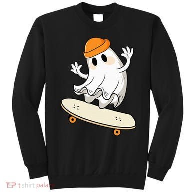 Halloween Ghost Skateboard Halloween Skateboarding Sweatshirt