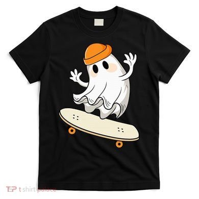 Halloween Ghost Skateboard Halloween Skateboarding T-Shirt