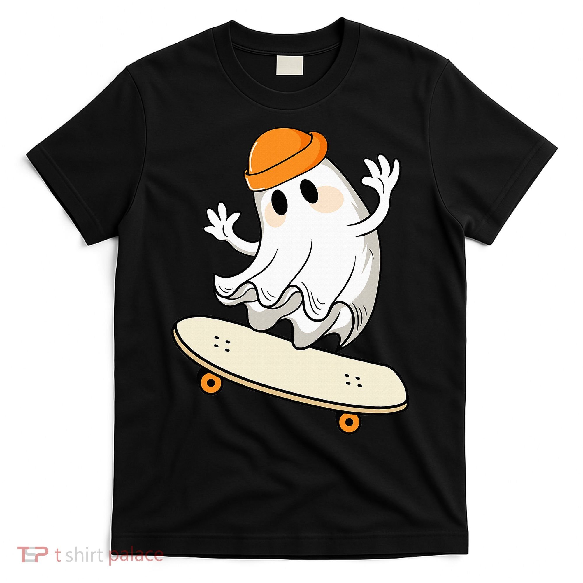 Halloween Ghost Skateboard Halloween Skateboarding T-Shirt