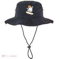 Halloween Ghost Skateboard Halloween Skateboarding Bucket Hat thumb 0