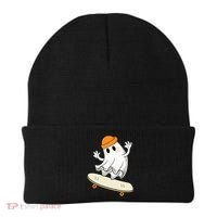Halloween Ghost Skateboard Halloween Skateboarding Beanie thumb 0