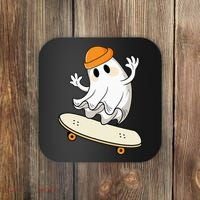 Halloween Ghost Skateboard Halloween Skateboarding Coaster thumb 0
