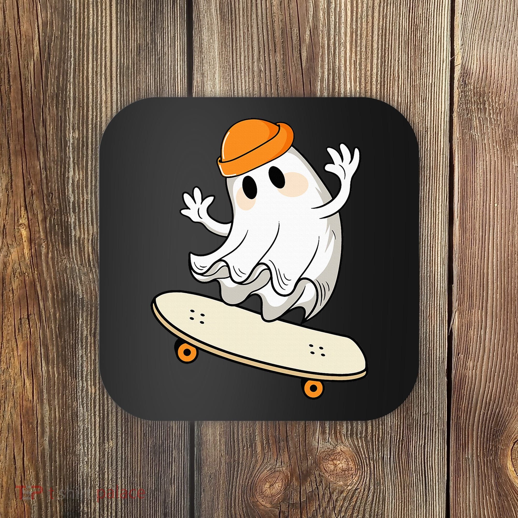 Halloween Ghost Skateboard Halloween Skateboarding Coaster
