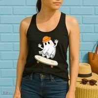 Halloween Ghost Skateboard Halloween Skateboarding Women's Tank Top thumb 2