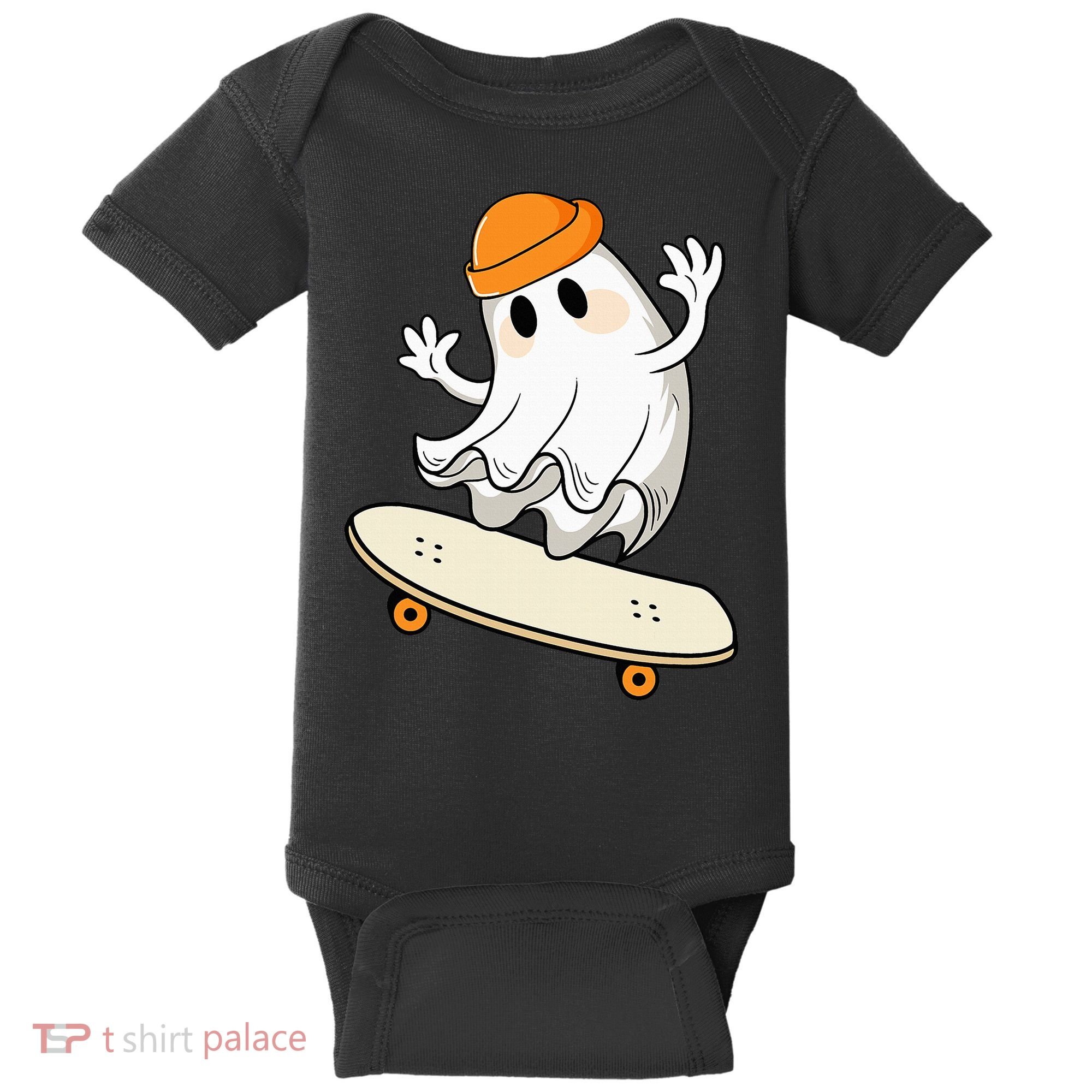 Halloween Ghost Skateboard Halloween Skateboarding Baby Bodysuit