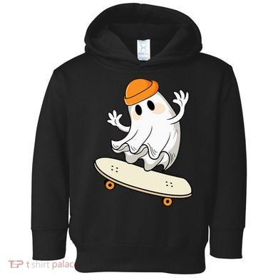 Halloween Ghost Skateboard Halloween Skateboarding Toddler Hoodie