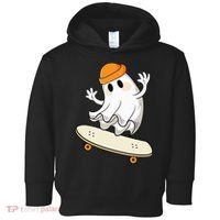 Halloween Ghost Skateboard Halloween Skateboarding Toddler Hoodie thumb 0