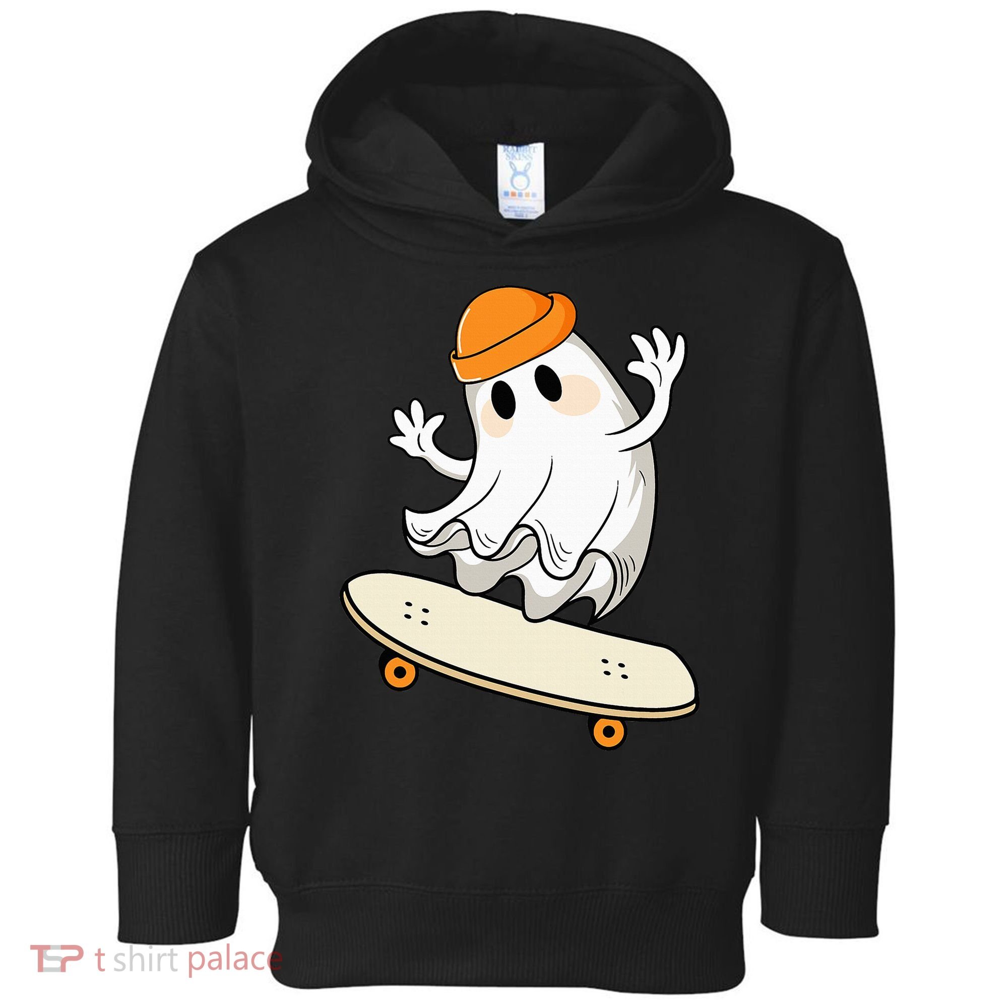 Halloween Ghost Skateboard Halloween Skateboarding Toddler Hoodie